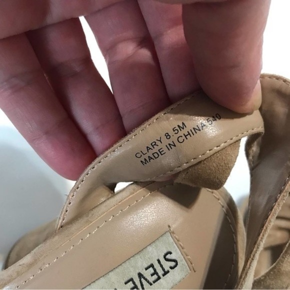 Steve Madden Clary Tan Suede Block Wrap Around Heels - Picture 8 of 9